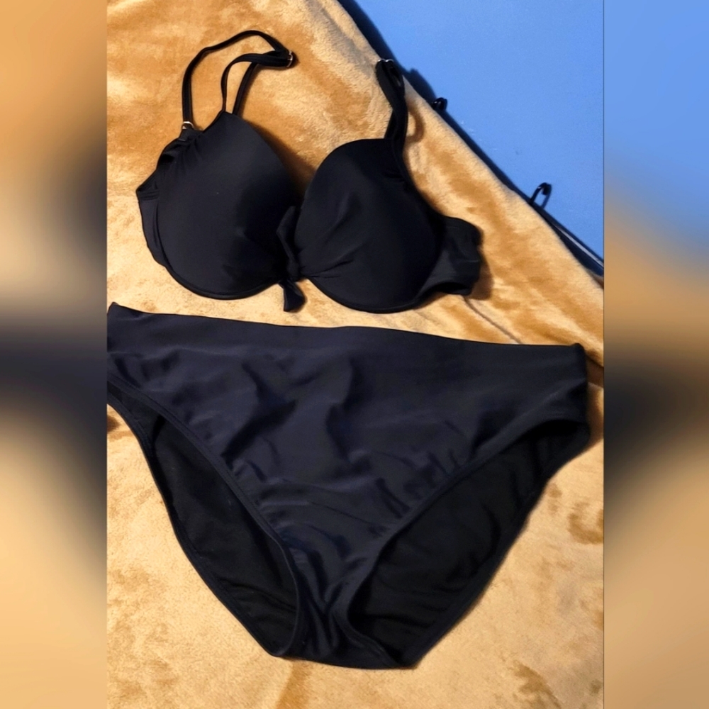A 2 Piece Black Bathing Suit By Pursuit, Size XL